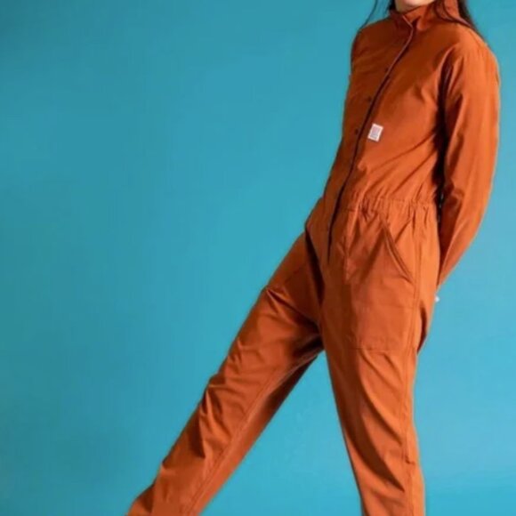 TOPO Designs Burnt Orange Jumpsuit size Large - Picture 3 of 3